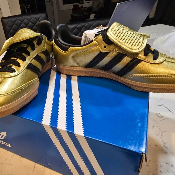[JH5708] Womens Adidas Samba LT Long Tongue 'Gold Metallic Black Gum' SIZE 7 NEW - Picture 3 of 16